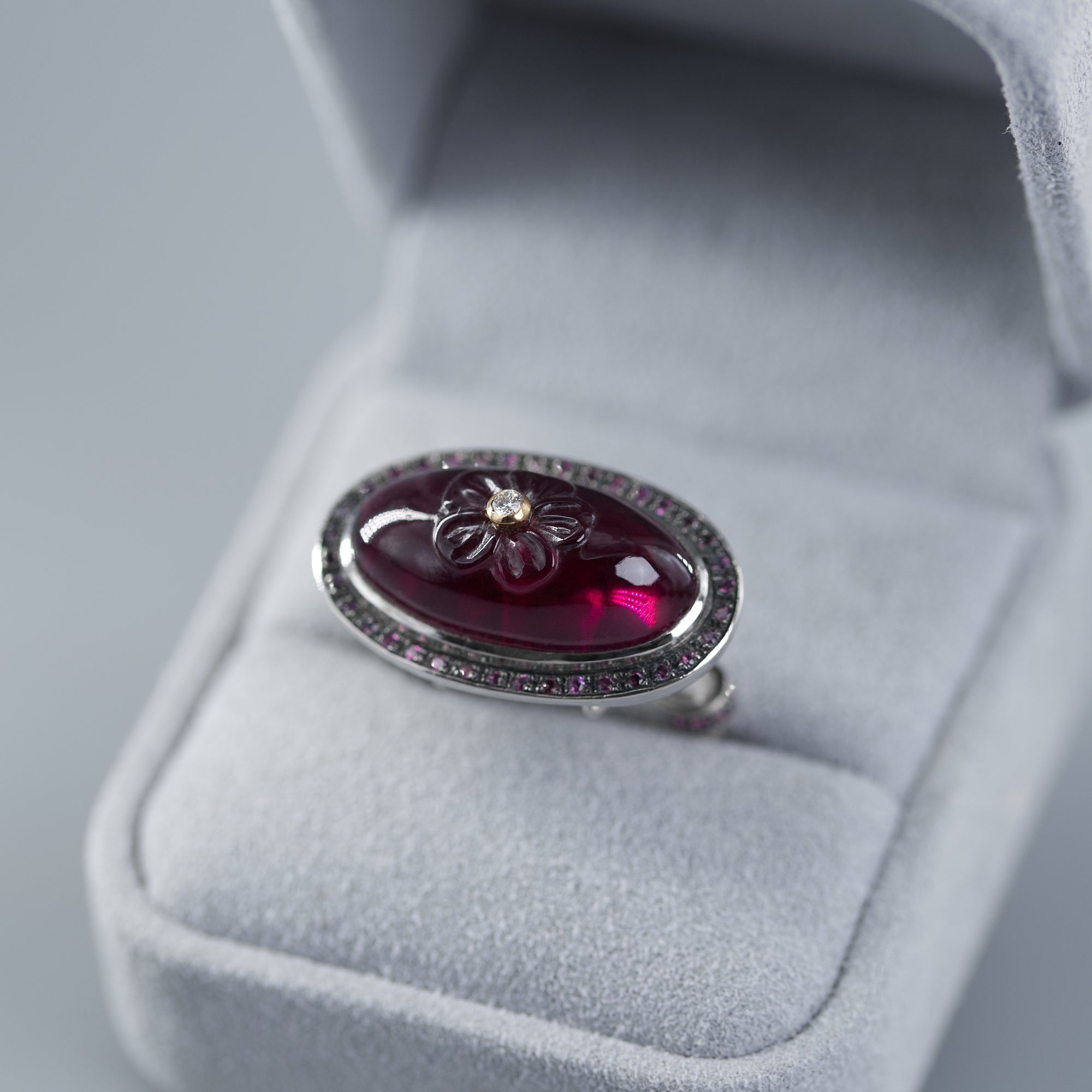 Raspberry Bloom Ring - Secret Garden Ring