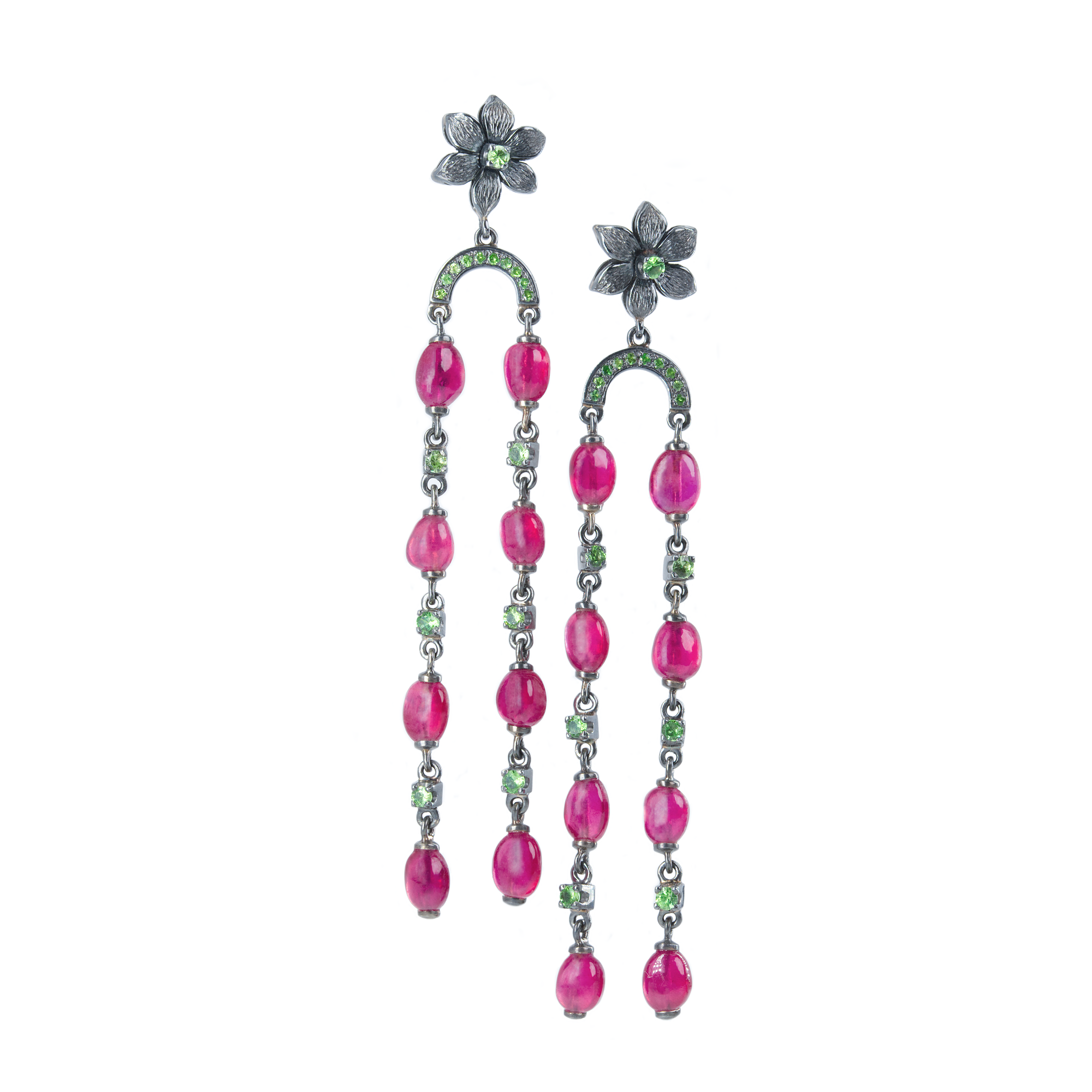 Anemones Ruby Earrings