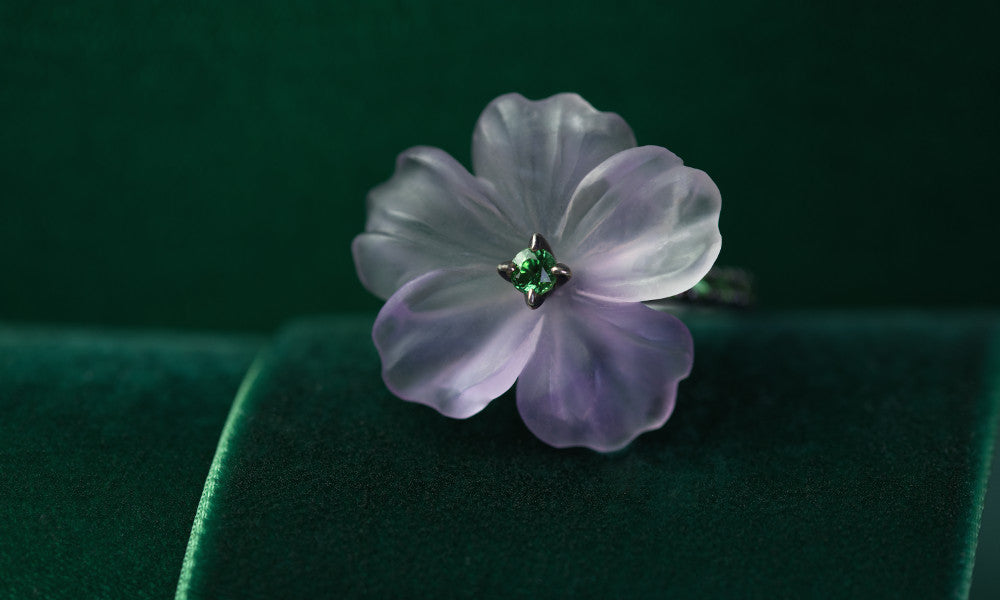 Amethyst flower ring from the Secret Garden Collection by Ewa Z. Sleziona Jewellery